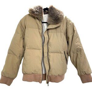 Bogner Vintage 80s Women Puffer Ski Jacket Coat Faux Fur Collar Goose Down, Sz 6